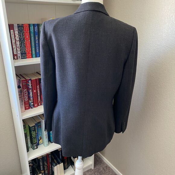 KASPER Charcoal Gray 100% Wool Career Work Business Blazer Size 12 - Picture 5 of 7